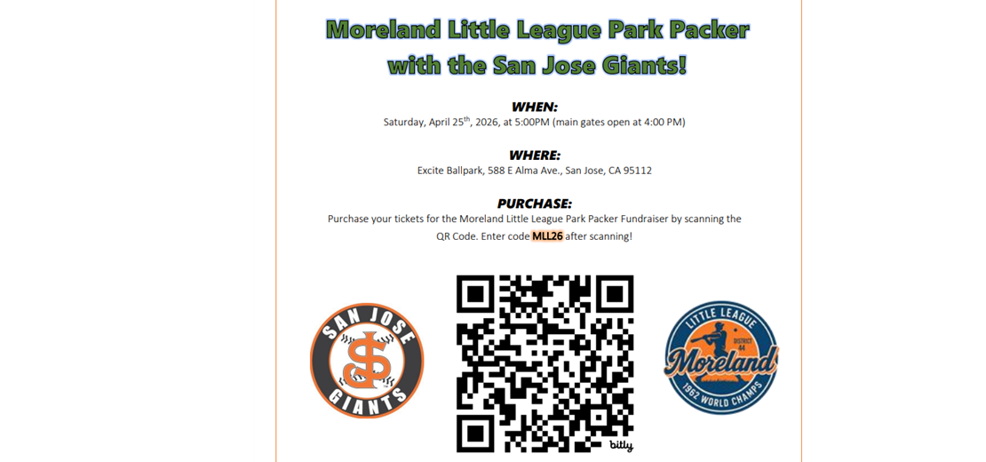 Moreland Little League Park Packer and SJ Giants
